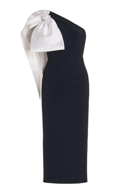 Greta Constantine Raiden Silk-trimmed Midi Dress In Black