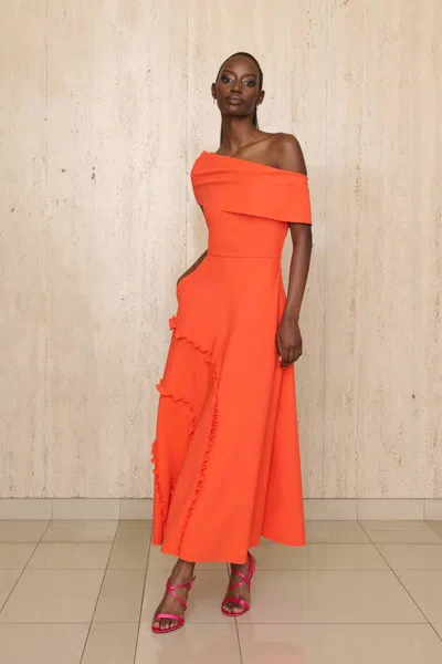 Greta Constantine Riku Dress In Orange