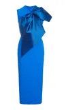 Greta Constantine Saarinen Oversized Ribbon Midi Dress In Blue