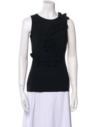 Pre-owned Greta Constantine Scoop Neck Sleeveless Top In Black