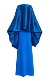 Greta Constantine Serlio Strapless Overlay Gown In Blue