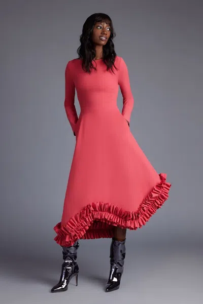 Greta Constantine Sevin Midi Dress In Red