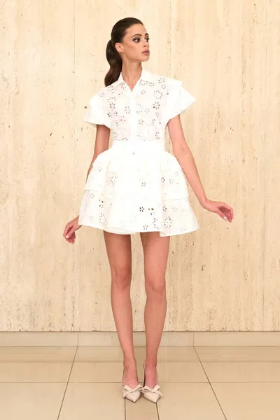 Greta Constantine Short Sleeve Kareak Dress In Multi