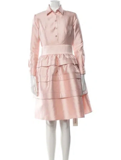 Pre-owned Greta Constantine Silk Knee-length Dress In Pink