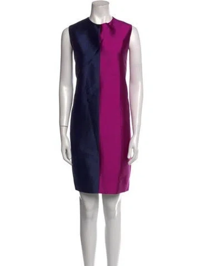 Pre-owned Greta Constantine Silk Knee-length Dress In Purple