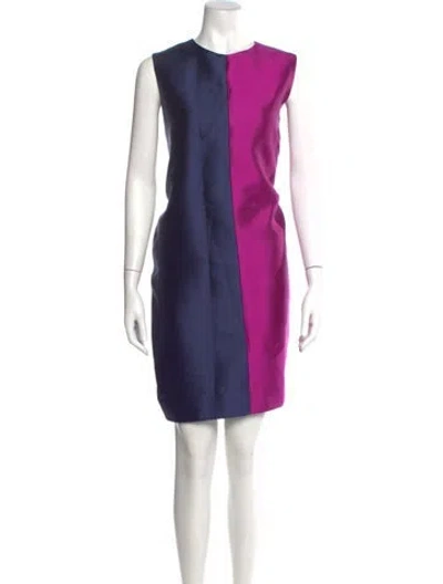Pre-owned Greta Constantine Silk Knee-length Dress W/ Tags In Purple