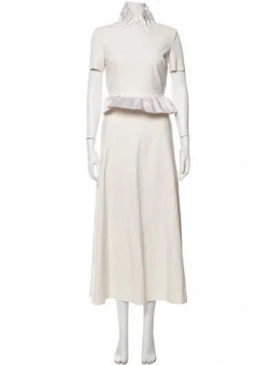 Pre-owned Greta Constantine Silk Long Dress In Neutrals