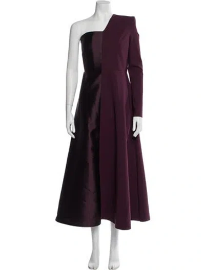 Pre-owned Greta Constantine Silk Midi Length Dress In Purple