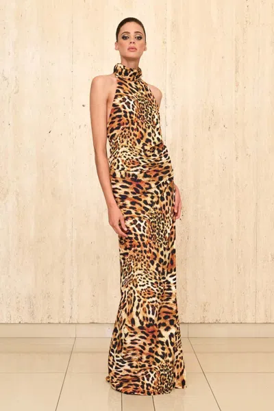 Greta Constantine Sleeveless Annette Gown In Multi