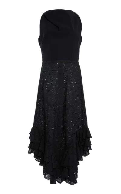Greta Constantine Thrush Asymmetric Ruffled Dress