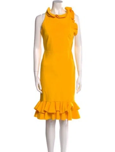 Pre-owned Greta Constantine Turtleneck Knee-length Dress W/ Tags In Orange