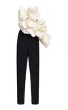 Greta Constantine Uhast Ruffled Bodysuit In Black,white