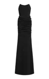 Greta Constantine Uheri Satin Mermaid Gown In Black