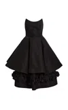 Greta Constantine Vittone Layered Ruffle Silk Dress In Black