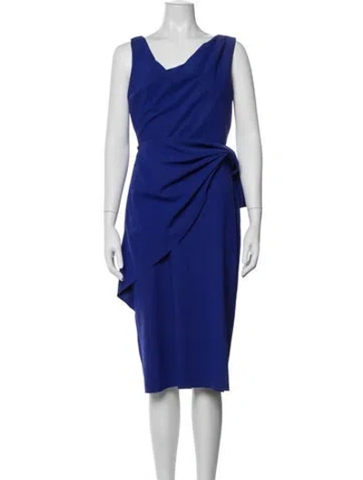 Pre-owned Greta Constantine V-neck Knee-length Dress In Blue