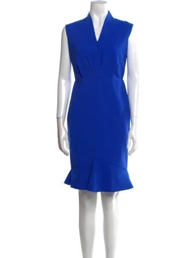 Pre-owned Greta Constantine V-neck Mini Dress In Blue