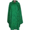 Greta Constantine Women's Button Up Eyelet Cotton Shirt Dress In Green In Green