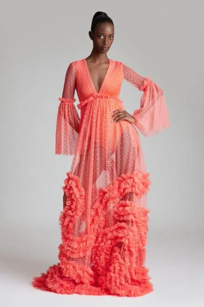 Greta Constantine Yle Coral Gown In Multi