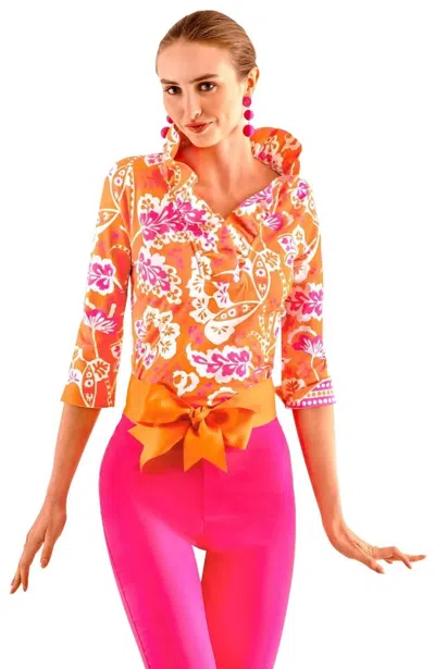 Gretchen Scott Jersey Ruffneck Top In White
