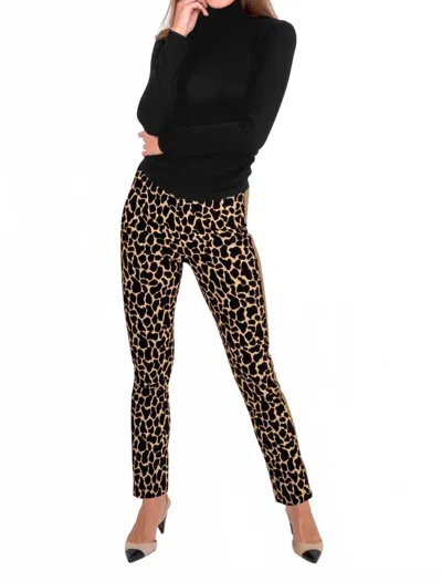 Gretchen Scott Animal Instinct Gripless Pull On Pants In Giraff Khaki In Brown