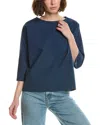 Gretchen Scott Aphrodite Cold Wool & Silk-blend Top In Blue