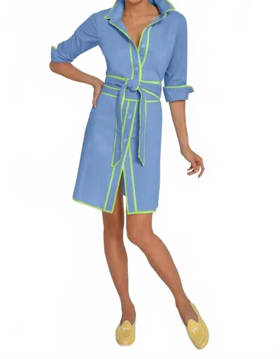 Gretchen Scott Belted Shirt Tail Mini Dress In Periwinkle In Blue