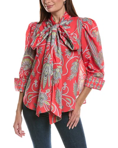Gretchen Scott Billow Tie Blouse In Red
