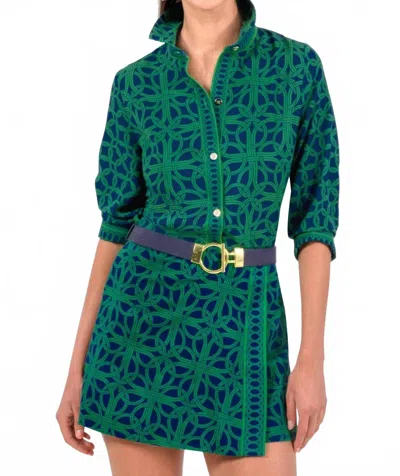 Gretchen Scott Boyfriend Cdc Shirt In Navy/kelly In Green