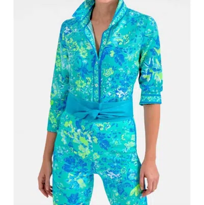 Gretchen Scott Boyfriend Shirt In Turquoise In Blue