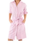 Gretchen Scott Breezy Blouson Pin-stripe Dress In Pink In Pink