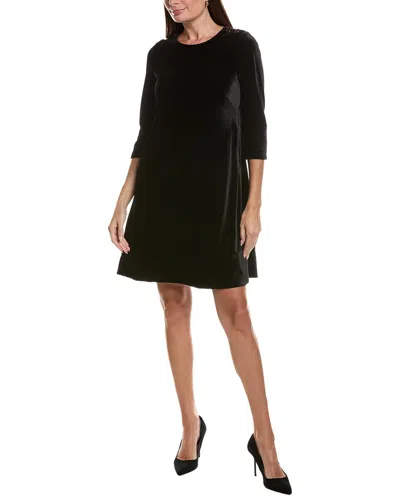 Gretchen Scott Button Up Buttercup Swing Velvet Dress In Black