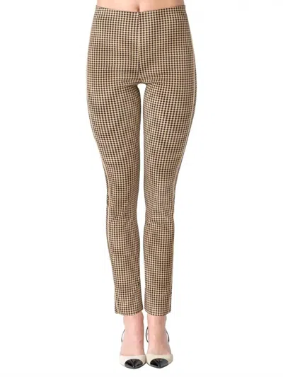 Gretchen Scott Checkmate Gripeless Pull On Pant In Black/khaki In Brown