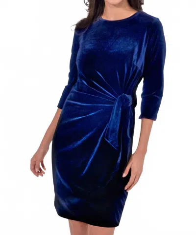 Gretchen Scott Cinch And Tie Mini Dress In Navy In Multi