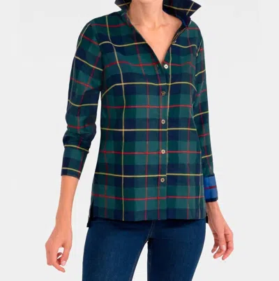 Gretchen Scott Comfy Cozy Shirt In Plaidly Cooper In Green