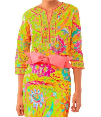 Gretchen Scott Cotton Split Neck Tunic In Magic Carpet