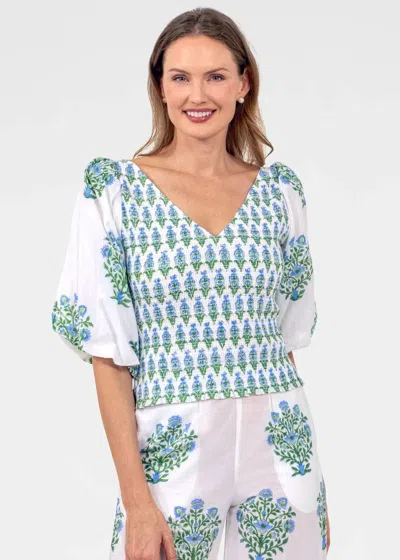 Gretchen Scott Crinkle Dimple Top In Kelly In Multi