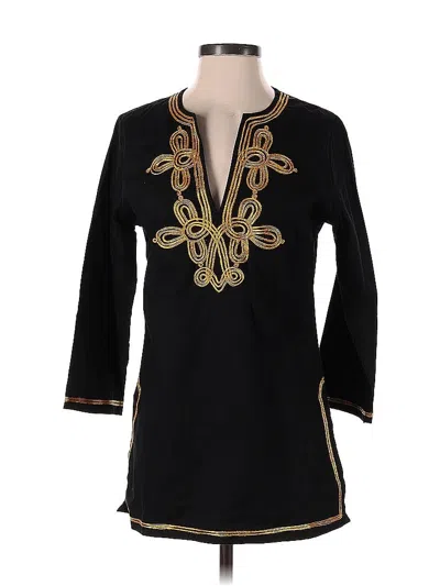 Pre-owned Gretchen Scott Designs 3/4 Sleeve Blouse In Black