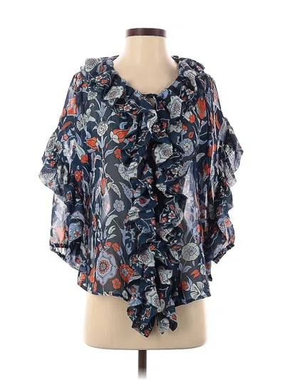 Pre-owned Gretchen Scott Designs 3/4 Sleeve Blouse In Blue
