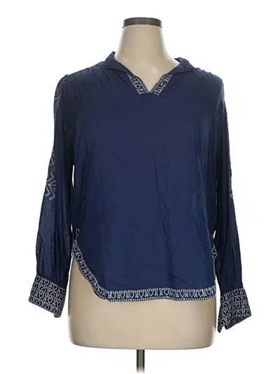 Pre-owned Gretchen Scott Designs 3/4 Sleeve Blouse In Blue