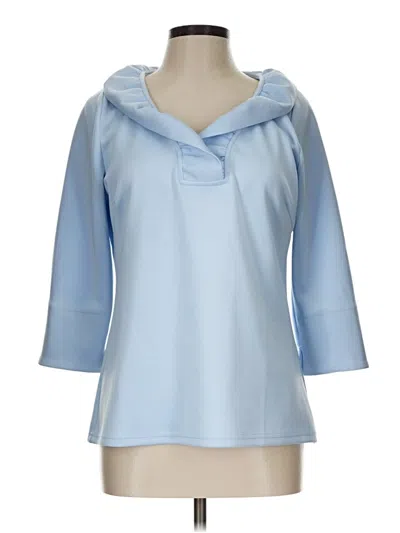 Pre-owned Gretchen Scott Designs 3/4 Sleeve Blouse In Blue