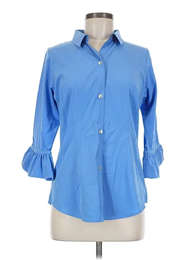 Pre-owned Gretchen Scott Designs 3/4 Sleeve Blouse In Blue