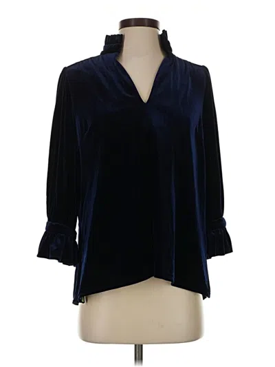 Pre-owned Gretchen Scott Designs 3/4 Sleeve Blouse In Blue