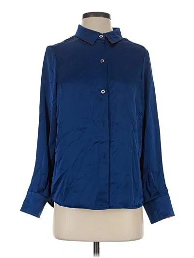 Pre-owned Gretchen Scott Designs 3/4 Sleeve Blouse In Blue