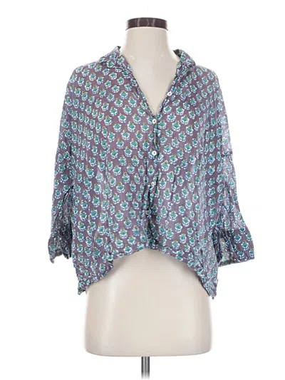Pre-owned Gretchen Scott Designs 3/4 Sleeve Blouse In Blue