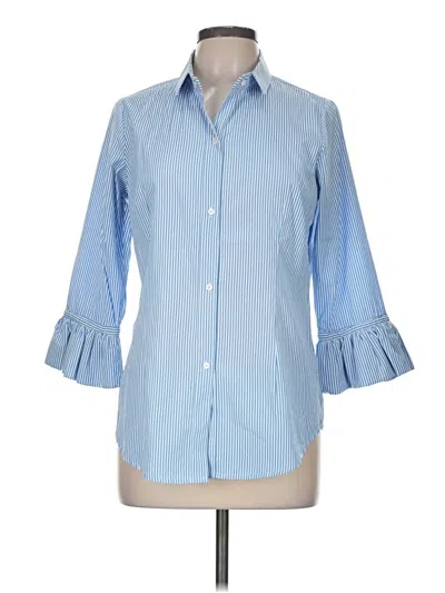 Pre-owned Gretchen Scott Designs 3/4 Sleeve Blouse In Blue
