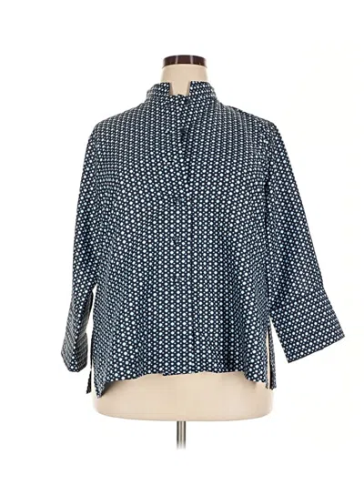 Pre-owned Gretchen Scott Designs 3/4 Sleeve Blouse In Blue
