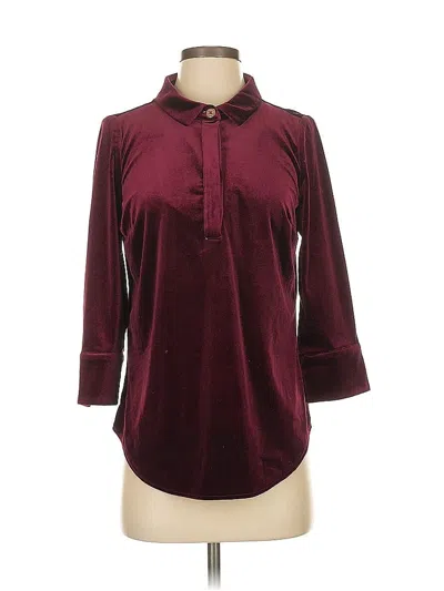 Pre-owned Gretchen Scott Designs 3/4 Sleeve Blouse In Burgundy