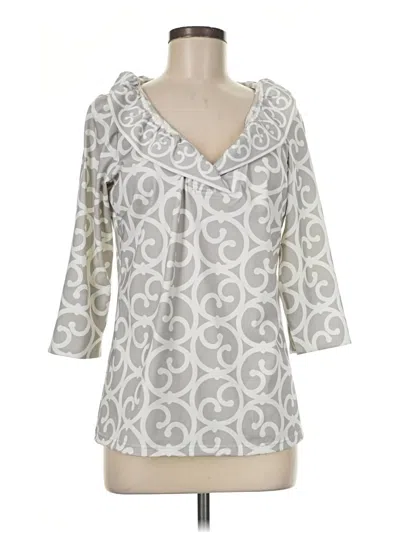 Pre-owned Gretchen Scott Designs 3/4 Sleeve Blouse In Gray