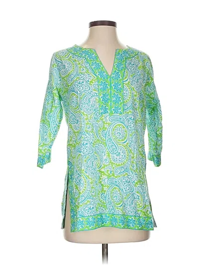 Pre-owned Gretchen Scott Designs 3/4 Sleeve Blouse In Green