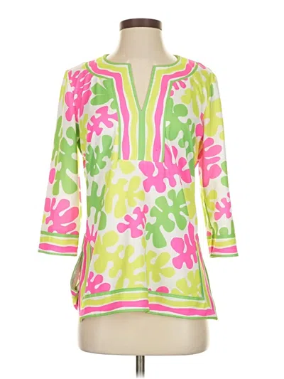 Pre-owned Gretchen Scott Designs 3/4 Sleeve Blouse In Green